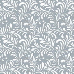 Floral seamless pattern with abstract shaped leaves.