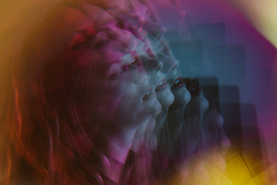 Kaleidescope images of a young woman