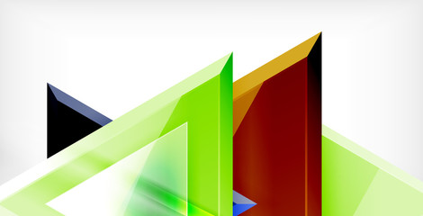 Glossy shiny triangles background