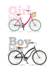 Fototapeta premium Sports bike for the city.. Flat bike isolated on white background. Healthy lifestyle and city vehicle. Vector
