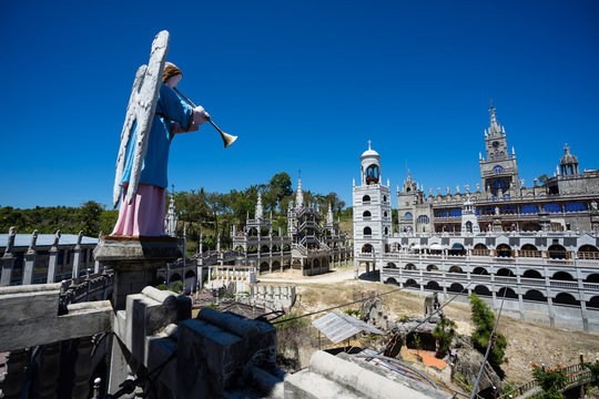 Statue of angel in Monastery of the Holy Eucharist or Simala Shrine or Miraculous Mama Mary of Simala in Sibonga, Cebu, Philippines