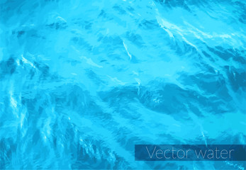 The illustration of calm river water surface with water splashes in blue color - vector colorful image. Ideal river, sea and ocean texture. Trendy fresh abstract nature background.