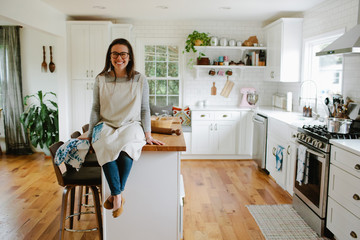 Cuban woman in a modern kitchen