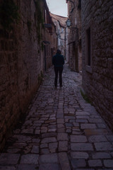 Fototapeta na wymiar alley in old town, trogir, croatia