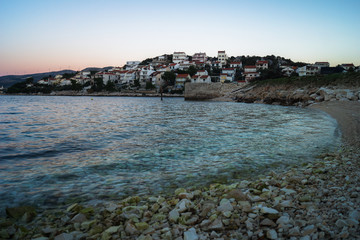 Fototapeta na wymiar evening at the sea, trogir, croatia