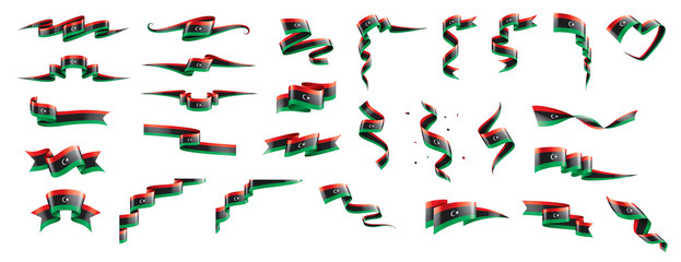 Fototapeta na wymiar Libya flag, vector illustration on a white background