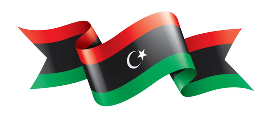 Libya flag, vector illustration on a white background