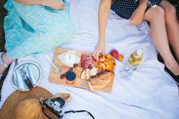 Mother and daughter on a picnic