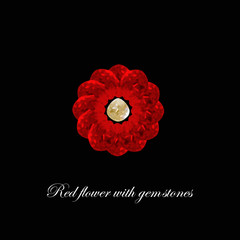 Red flower of the gemstones. Vector illustration