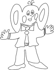 Funny baby elephant for coloring