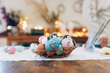 Woman preparing easter in the workshop