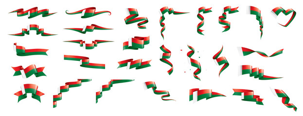 Fototapeta na wymiar Madagascar flag, vector illustration on a white background