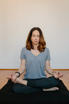 Beautiful woman meditating