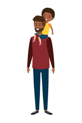 afro father with son characters