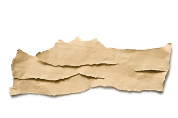 Pieces of torn paper on white background.