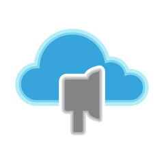 Cloud computing icon with an earpad symbol - Vector