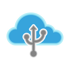 Cloud computing icon with a connection symbol - Vector
