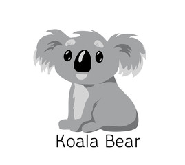 Koala cute bear in vector. Illustration kid, an Australian animal, sitting.