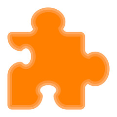 Isolated puzzle piece symbol on white background - Vector