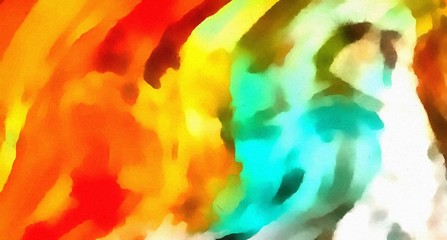 Abstract fluid paint art. Marble effect artwork. Waves pattern in bright warm colors and psychedelic elements. Surreal concept texture.