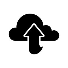 Cloud computing icon with an upload arrow - Vector