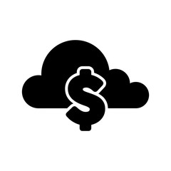 Cloud computing icon with a money symbol - Vector