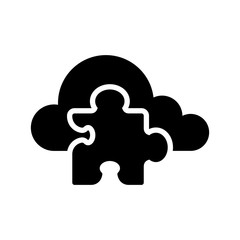 Cloud computing icon with a puzzle piece symbol - Vector