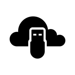 Cloud computing icon with an usb symbol - Vector