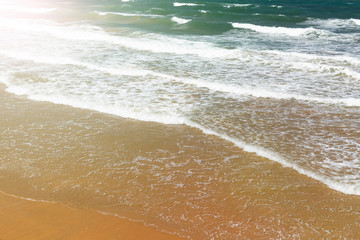 Stunning ocean sand beach with calm waves