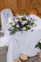 wedding decor, flowers and floral design at the banquet and ceremony