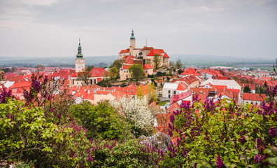 Obraz premium Town of Mikulov with Mikulov Castle in South Moravia, Czech Republic