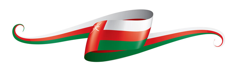 Oman flag, vector illustration on a white background