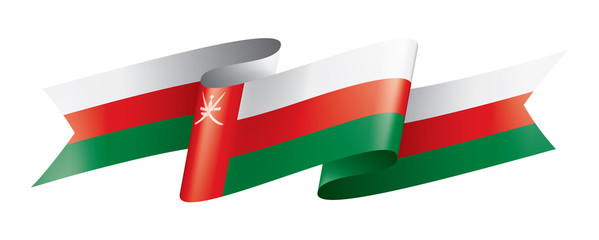 Oman flag, vector illustration on a white background