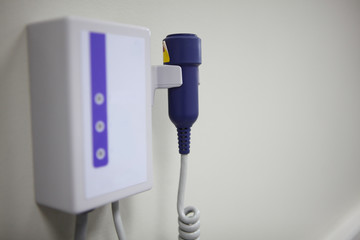 Microphone and equipment for monitoring the passage of a medical procedure. The concept of health.