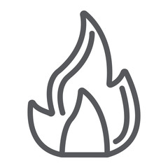 Fire line icon, campfire and flame, bonfire sign, vector graphics, a linear pattern on a white background.