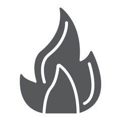 Obraz premium Fire glyph icon, campfire and flame, bonfire sign, vector graphics, a solid pattern on a white background.