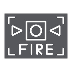 Fire alarm glyph icon, safety and equipment, fire alert sign, vector graphics, a solid pattern on a white background.