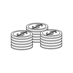 cash coins icon. Element of banking for mobile concept and web apps icon. Outline, thin line icon for website design and development, app development