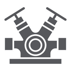 Hydrant system glyph icon, equipment and emergency, extinguisher faucet sign, vector graphics, a solid pattern on a white background.