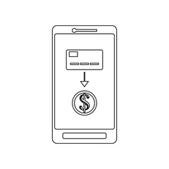 redeems in mobile banking icon. Element of banking for mobile concept and web apps icon. Outline, thin line icon for website design and development, app development