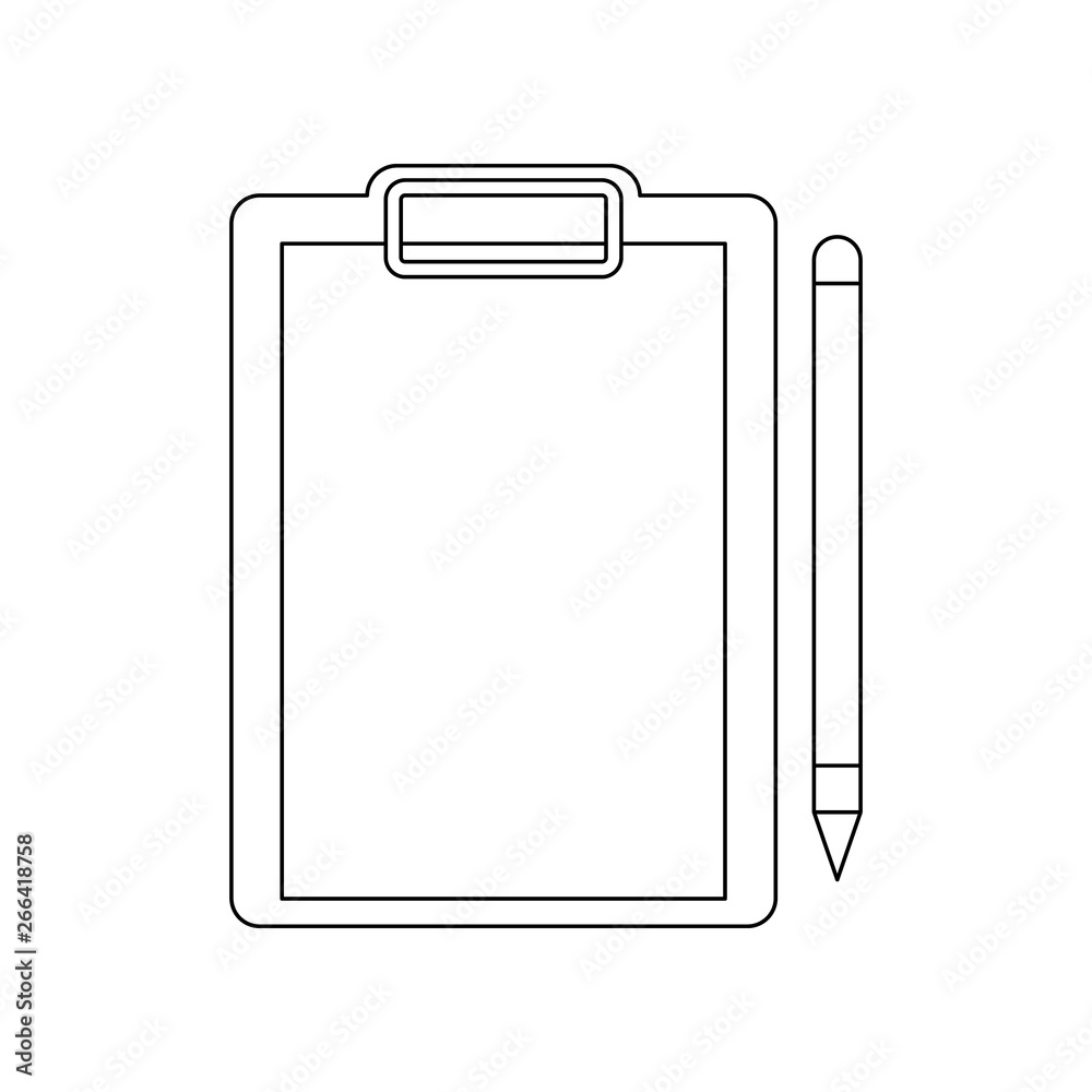 Poster paper folder with clip and pen icon. element of banking for mobile concept and web apps icon. outlin