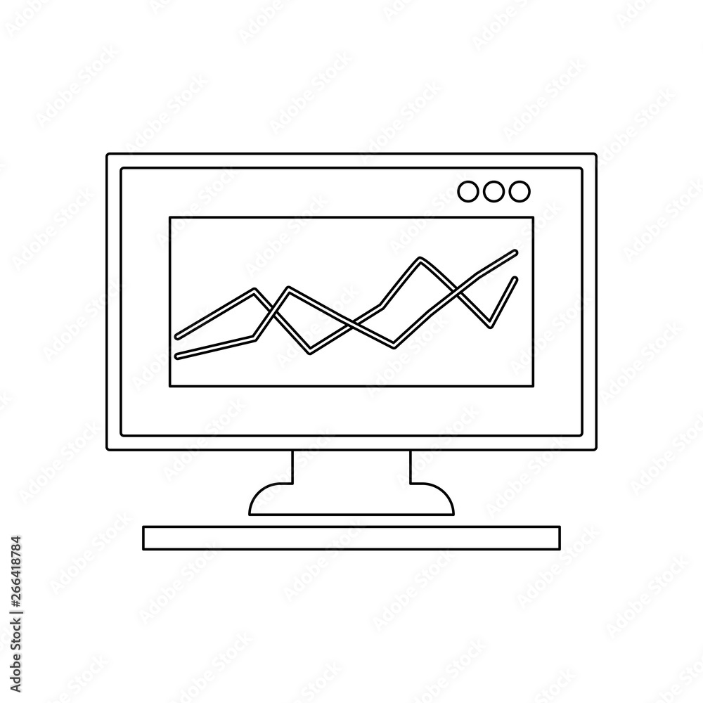 Aufkleber diagram on the monitor icon. element of banking for mobile concept and web apps icon. outline, thin 
