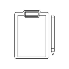 Paper folder with clip and pen icon. Element of banking for mobile concept and web apps icon. Outline, thin line icon for website design and development, app development