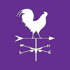 Rooster weather silhouette.Isolated wether cock, design symbol