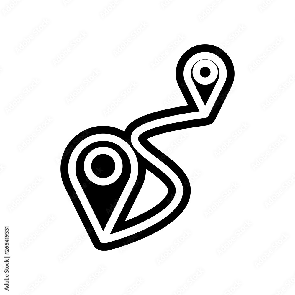 Aufkleber connection of two pins icon. element of navigation for mobile concept and web apps icon. glyph, flat