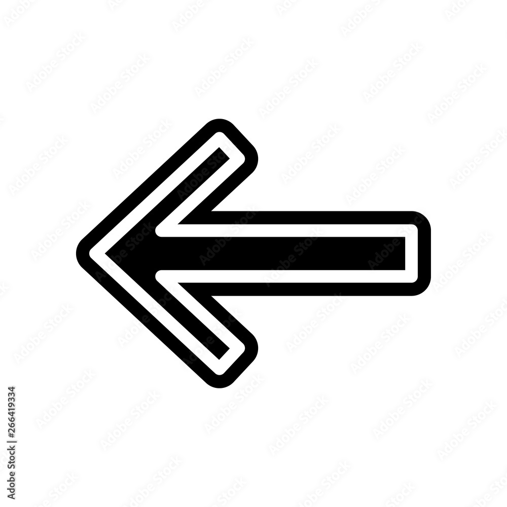 Aufkleber arrow to left icon. element of navigation for mobile concept and web apps icon. glyph, flat icon for