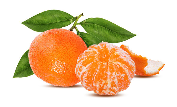 Tangerine mandarin fruit isolated on white background