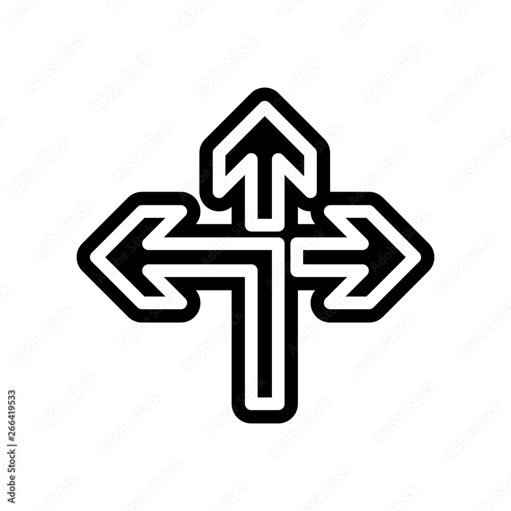 Aufkleber priority of direction to left icon. element of navigation for mobile concept and web apps icon. glyp