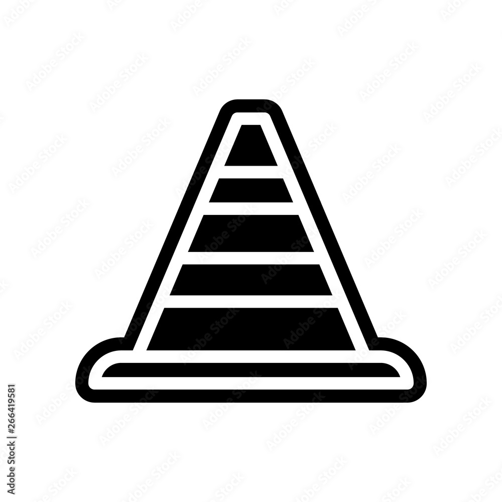 Poster road cone icon. element of navigation for mobile concept and web apps icon. glyph, flat icon for web
