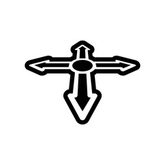 directions in the navigator icon. Element of navigation for mobile concept and web apps icon. Glyph, flat icon for website design and development, app development